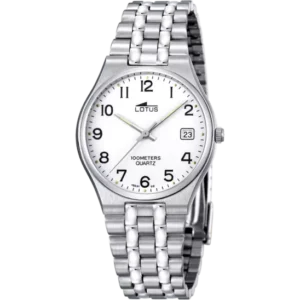 RELOJ LOTUS ACERO CLASICO 15031/2 BLANCO, CORREA DE ACERO, HOMBRE