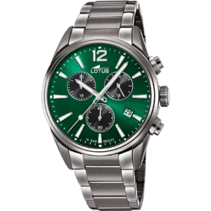 RELOJ LOTUS CHRONO 18682/4 VERDE CORREA DE ACERO INOXIDABLE 316L, HOMBRE
