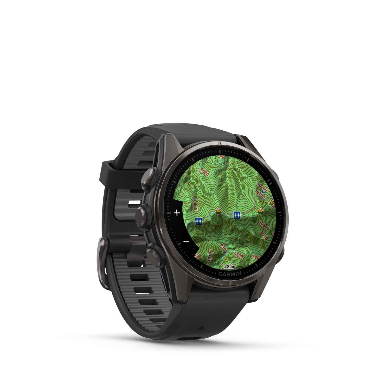 fēnix® 8 – 43 mm, AMOLED Sapphire, Titanio con revestimiento de DLC con correa de silicona negra/gris  nº ref: 010-02903-21 - Imagen 9