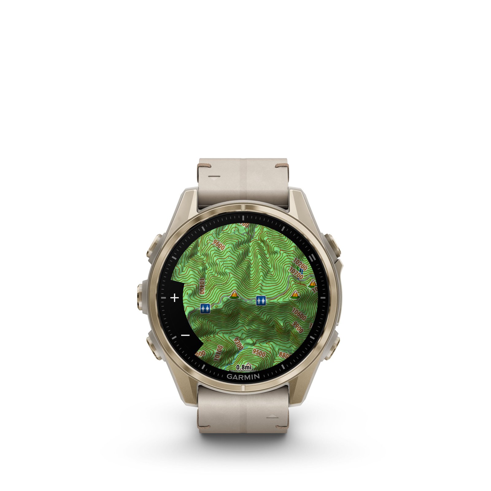 fēnix® 8 – 43 mm, AMOLED Sapphire, Dorado con correa de cuero color beige  nº ref: 010-02903-40 - Imagen 5