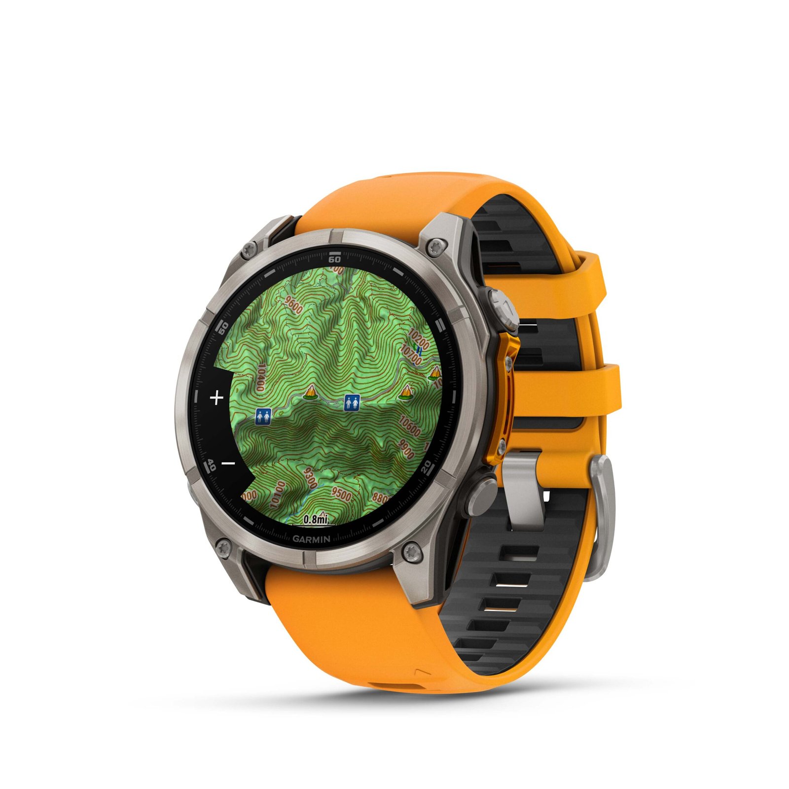fēnix® 8 – 47 mm, AMOLED Sapphire, Titanio con correa de silicona naranja nº ref: 010-02904-11 - Imagen 2