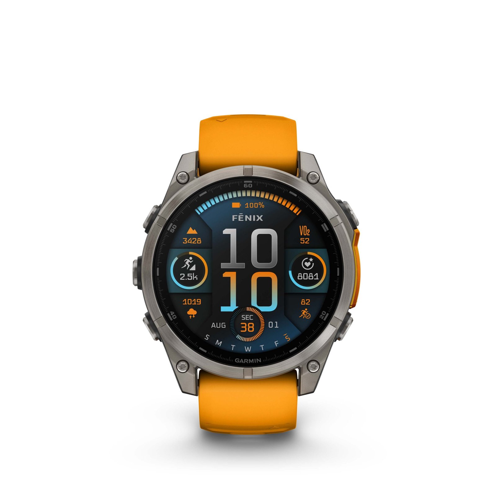 fēnix® 8 – 47 mm, AMOLED Sapphire, Titanio con correa de silicona naranja nº ref: 010-02904-11 - Imagen 4