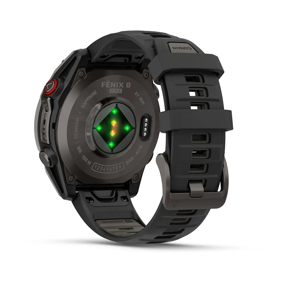 fēnix® 8 Pro – 47 mm, AMOLED Sapphire, Titanio con revestimiento de DLC con correa de silicona negra, Ref: 010-03198-01 - Imagen 8