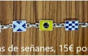 Pulsera de banderas plata de ley (6 banderas seguidas)