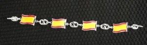 Pulsera de banderas plata de ley banderas de España y calabrote