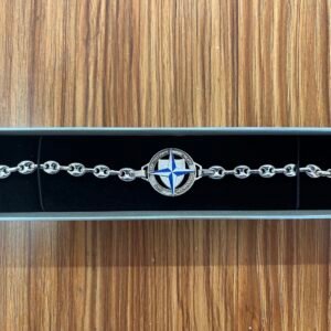 Pulsera de banderas plata de ley en multiples capas y alta calidad NATO