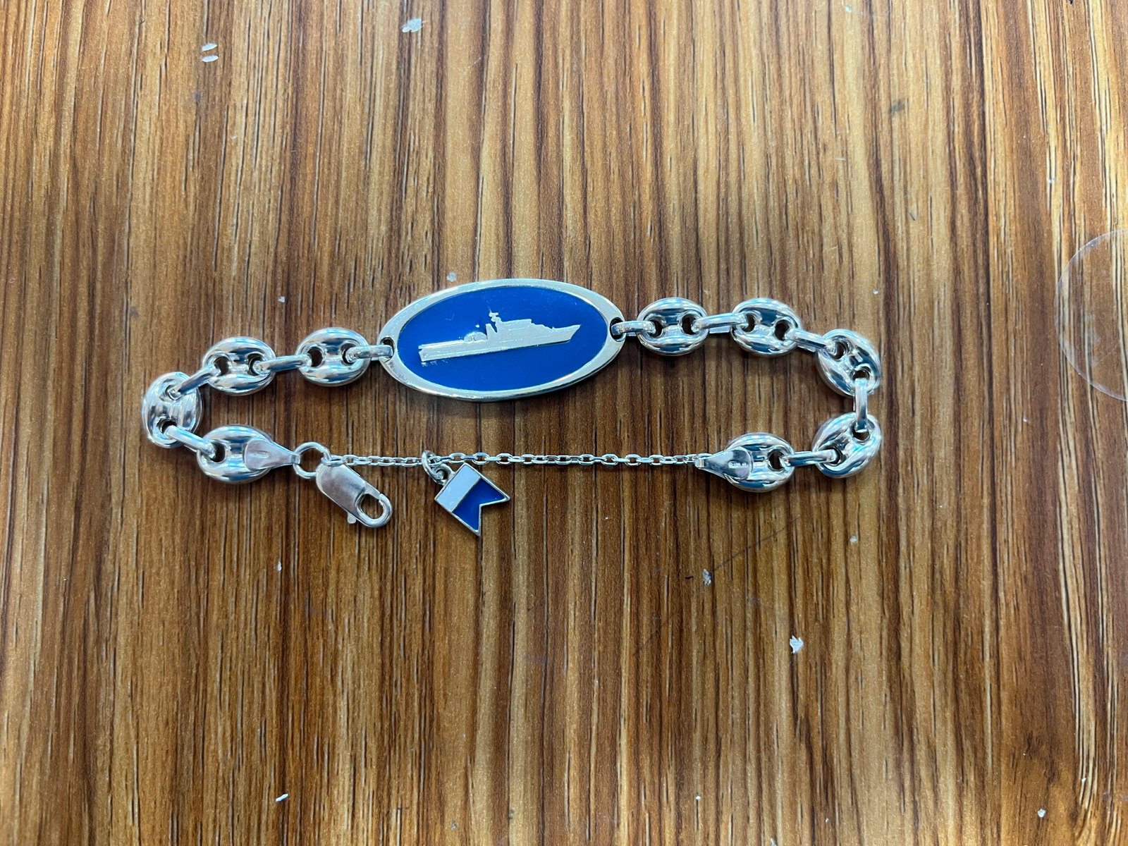 Pulsera calabrote Patrullero Tatifa 8mm plata de ley 925 milesimas - Imagen 2