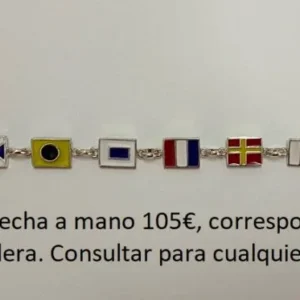 Pulsera de banderas plata de ley (7 banderas seguidas)