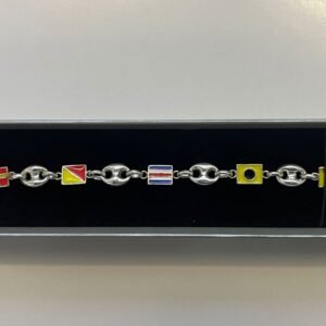 Pulsera de banderas plata de ley (5 banderas intercaladas)