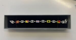 Pulsera de banderas plata de ley (5 banderas intercaladas)