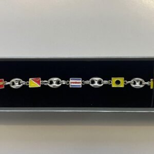 Pulsera de banderas plata de ley (5 banderas intercaladas)