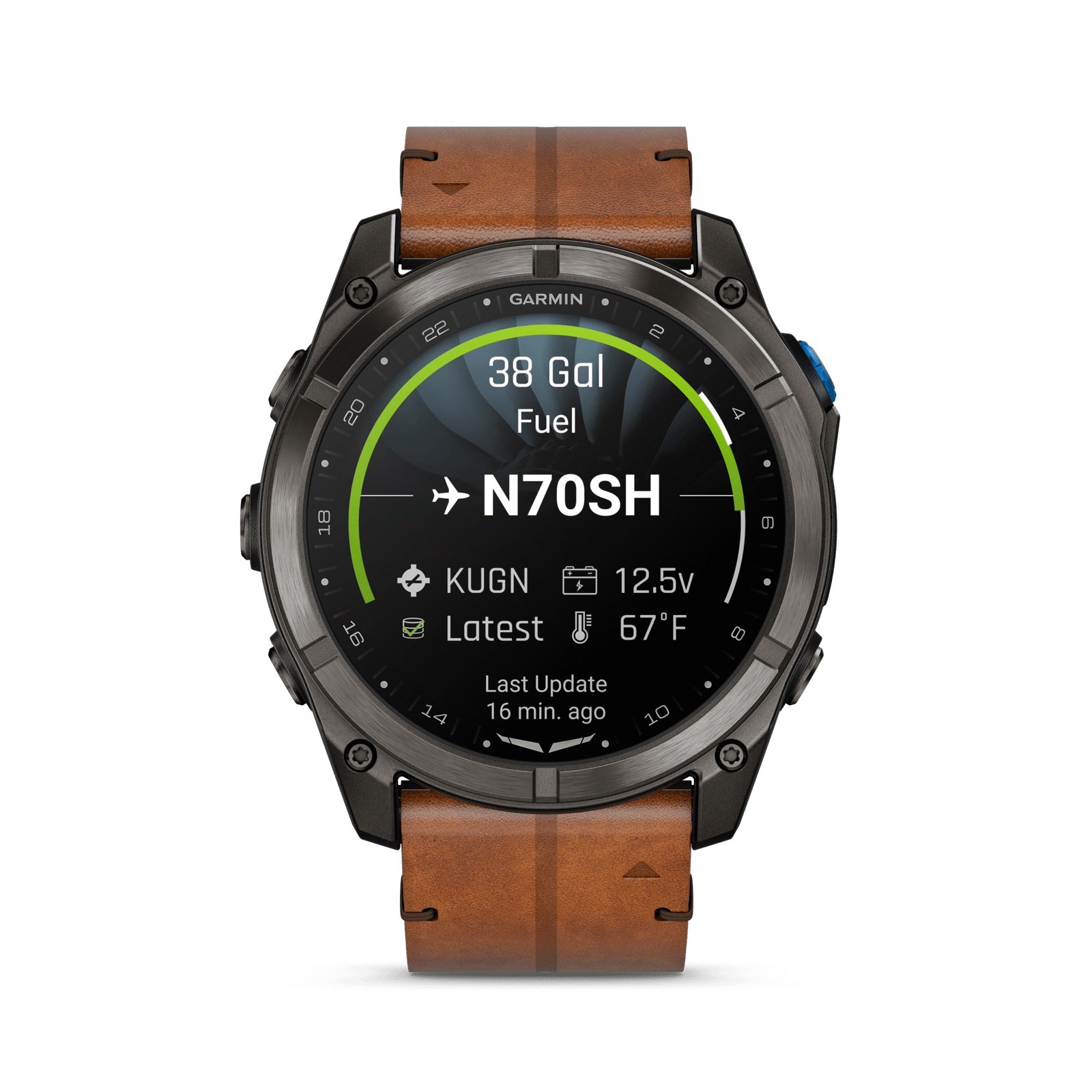 D2™ Mach 2 Pro Carbon Gray DLC Titanium with Chestnut Leather Band Ref: 010-03199-51 - Imagen 3