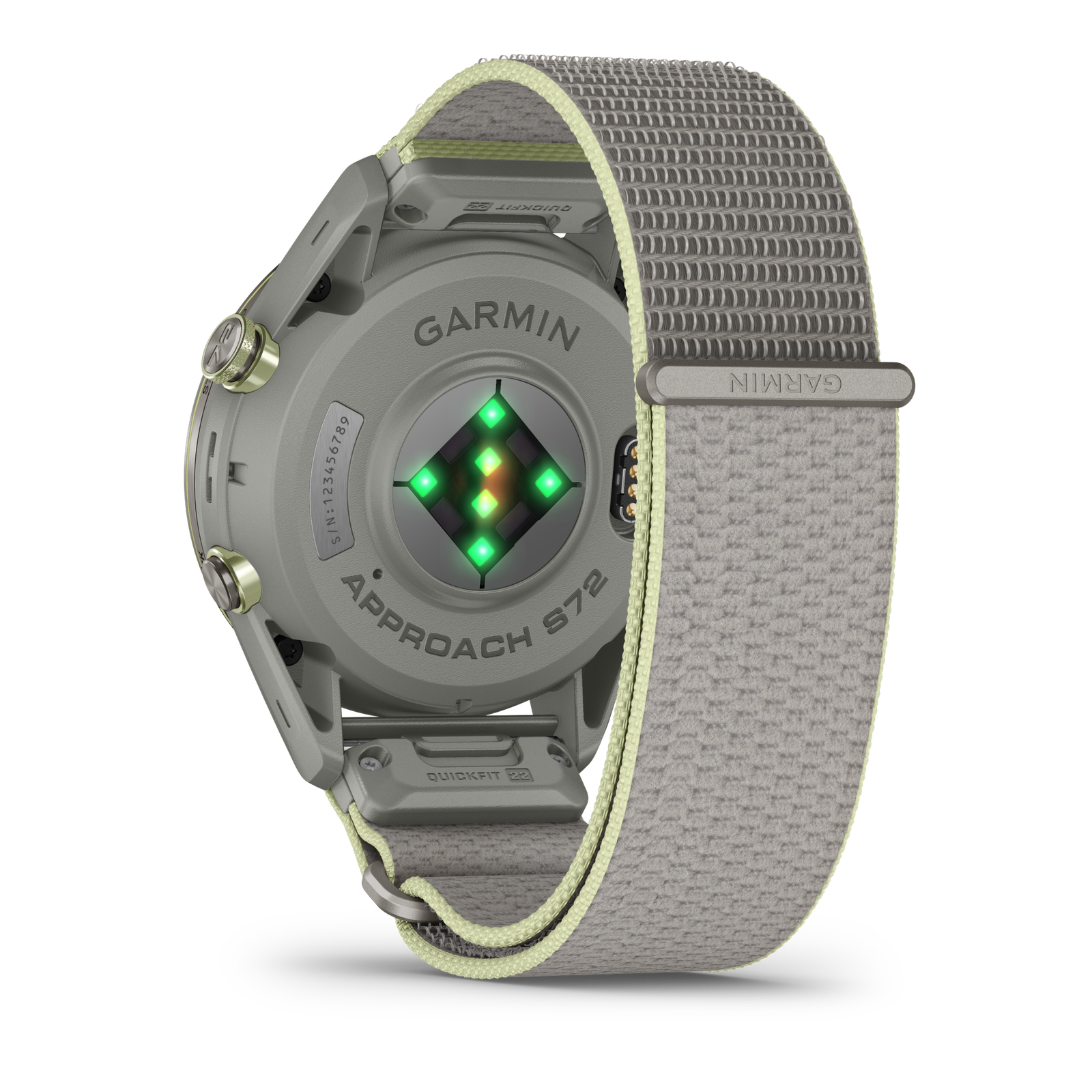 Approach® S72 – 47 mm. Bisel de titanio plateado/Amarillo con correa de tela ComfortFit Gris/Amarillo Nº Ref: 010-04148-04 - Imagen 15
